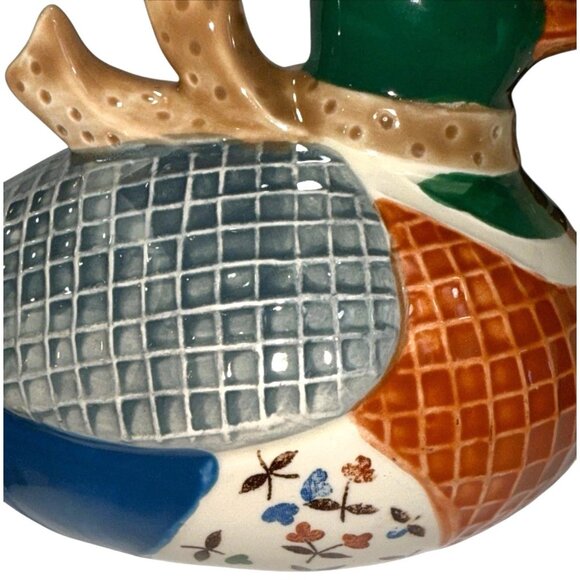 Vintage Fine Ceramic Duck Salt & Pepper Shakers, Mallard Ducks, Made In Japan - Picture 8 of 9
